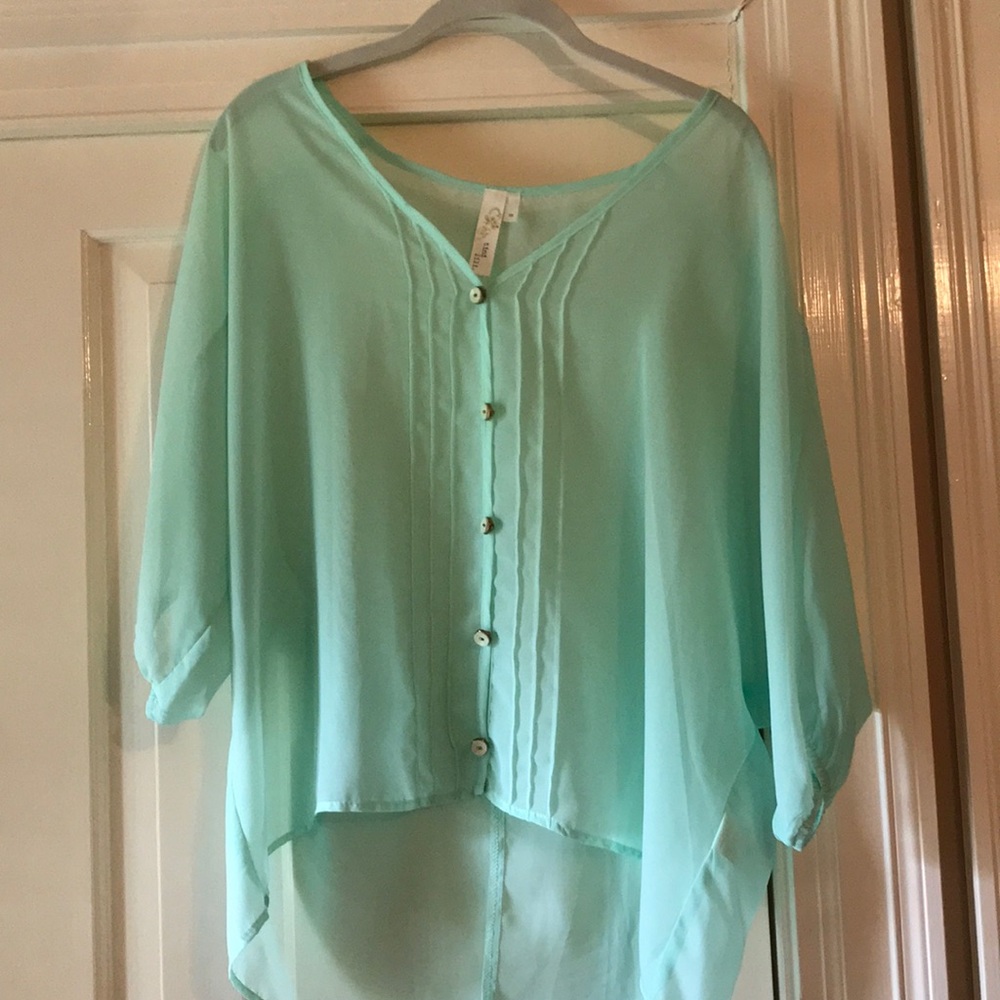 Tini lili sea foam green blouse